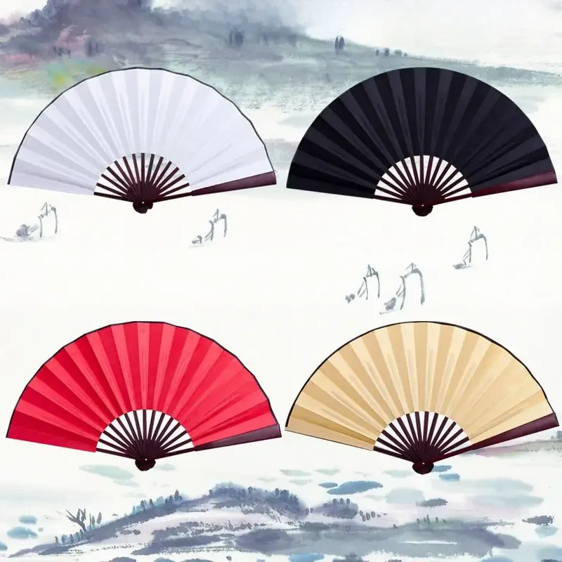 10,6 Zoll/13 Zoll Seidentuch Blanko Chinesischer Faltfächer Holz Bambus Antike Faltfächer Für Kalligraphie Malerei Home Decor