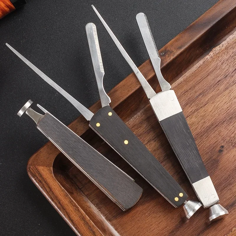 Nettoyeur de tuyaux de tabac, presseur de tuyaux, tige de pressage 3 en 1, nettoyeur de tuyaux de tabac, outil de doseur de tuyaux de tabac, outil de nettoyage