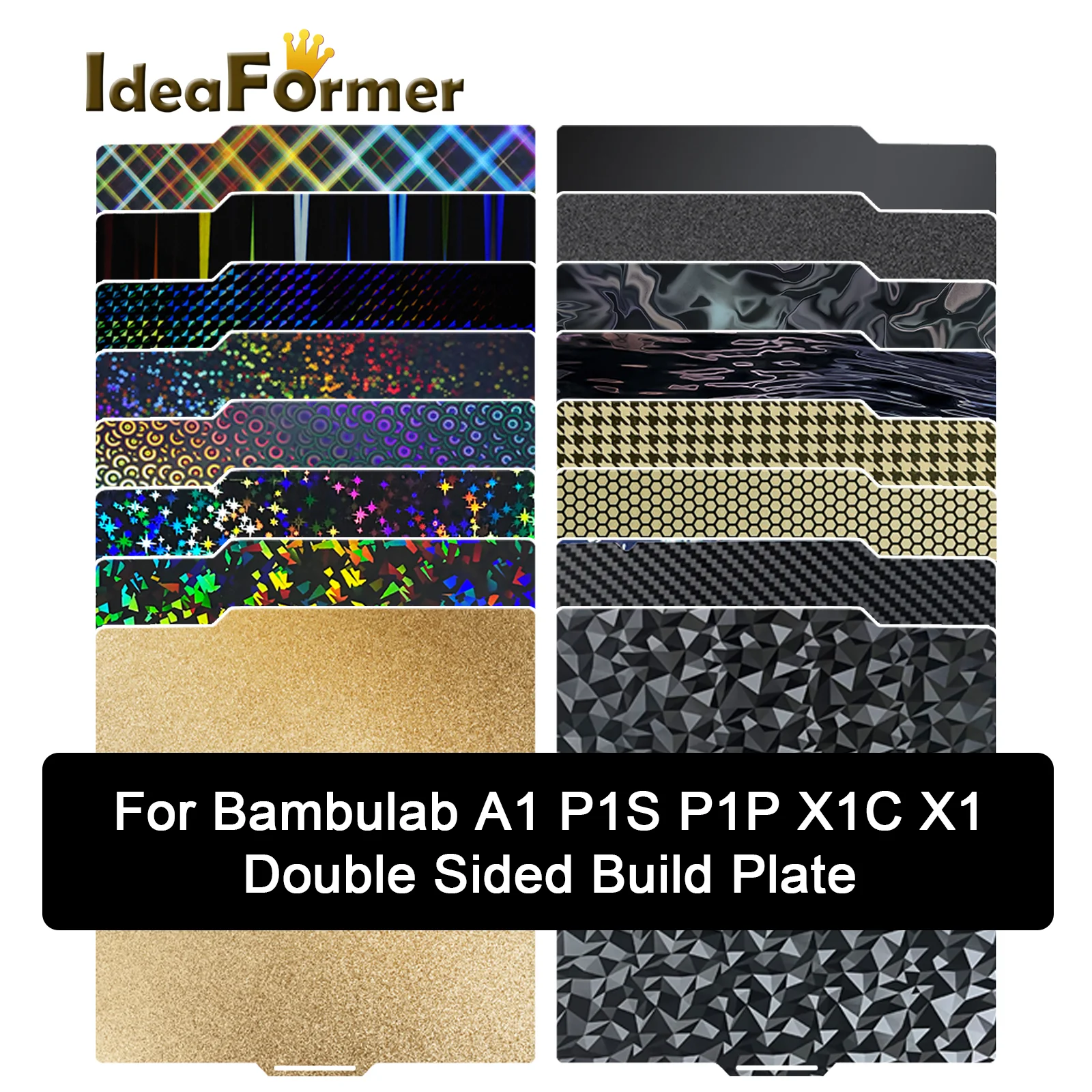 

Для 3d-принтера Bambu Lab X1C P1P A1 Текстурированный лист PEI Smooth PET PEO PEY 257x257 мм Разборная пластина Bambu Lab для листа Bambulab P1S
