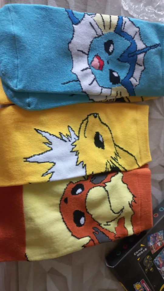 3 Pairs of New Japanese Cartoon Pokémon Cotton Printed Pattern Women's Knitted Socks for Summer Casual Four Season Ankle Socks photo review