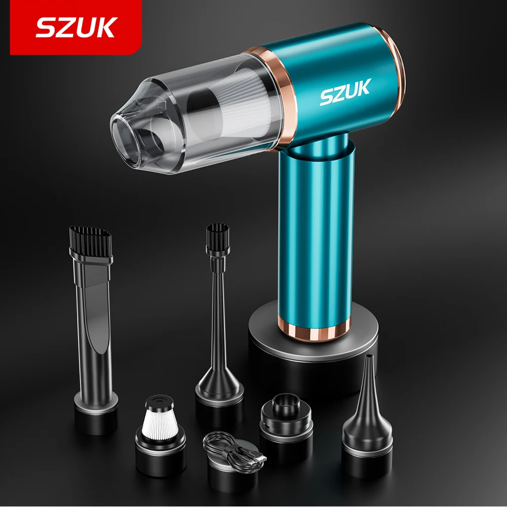 SZUK Mini Car Vacuum Cleaner Wireless Powerful Portable Cleaning Machine Handheld for Car Blow 2 In 1 Home Appliance