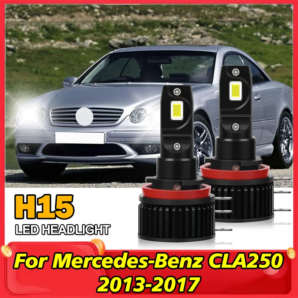 

H15 LED Bulbs High Beam DRL Headlights Kit 120W 6000K 10000LM Daytime Running Lights For Mercedes-Benz CLA250 2013-2017