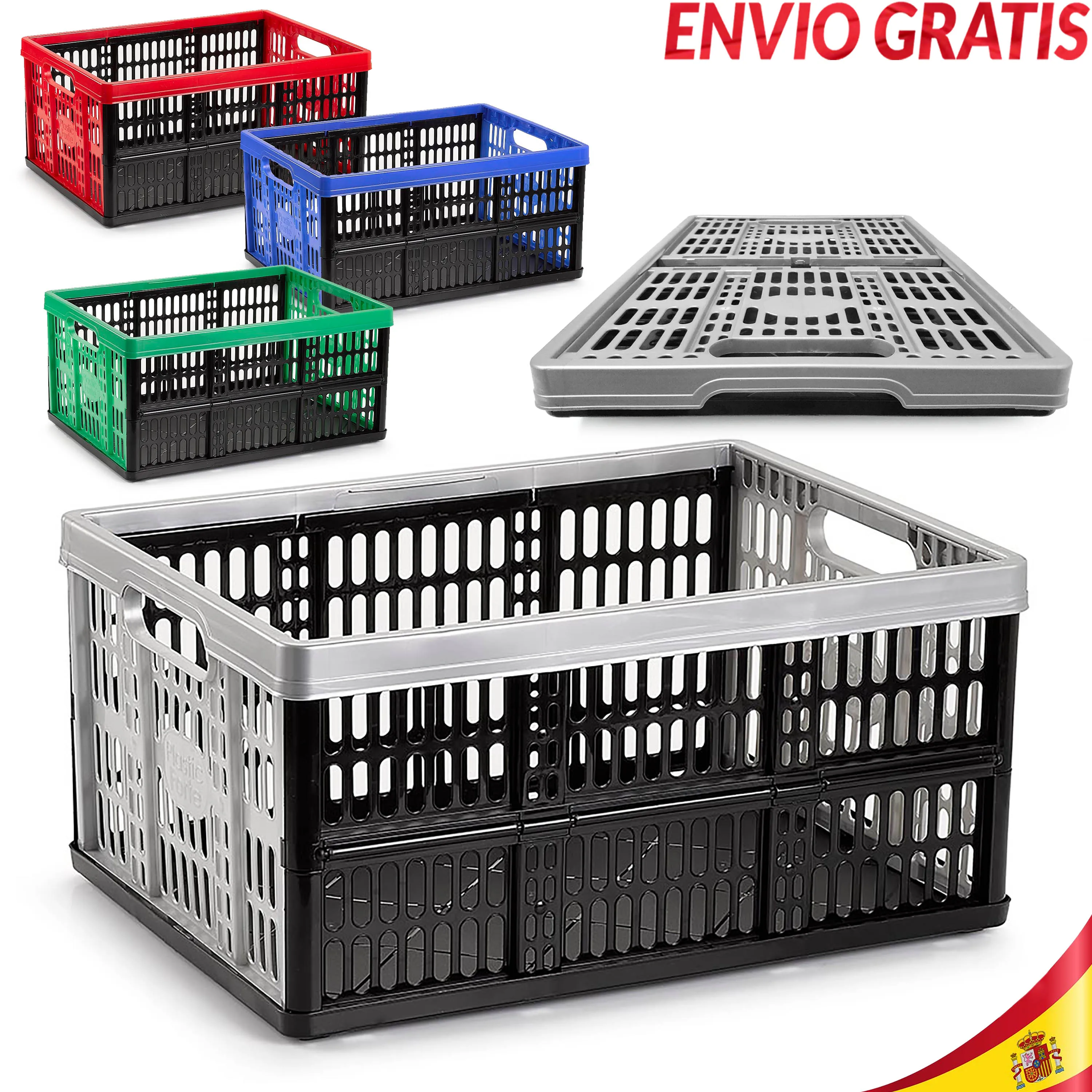 Caja Plegable para Almacenar 32 Litros 48 x 35 x 23 cm Guardar la Compra Fruta Verdura Juguetes Ropa Accesorios Comida Ordenación General