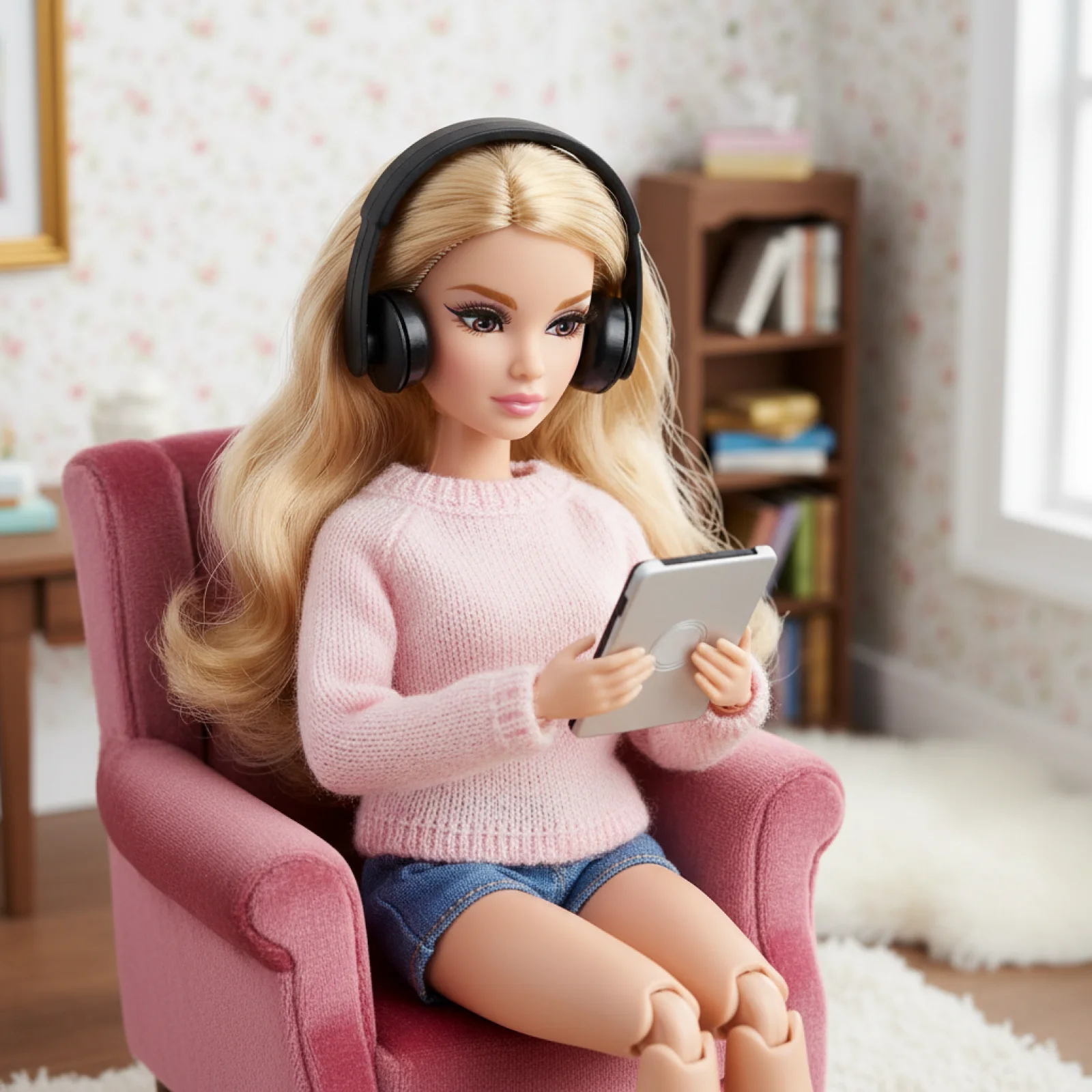 BJD Doll Mini Headphones Lightweight Headset Decoration for 1:6 Scale Dollhouses Accessory DIY Photo Props Birthday Gift