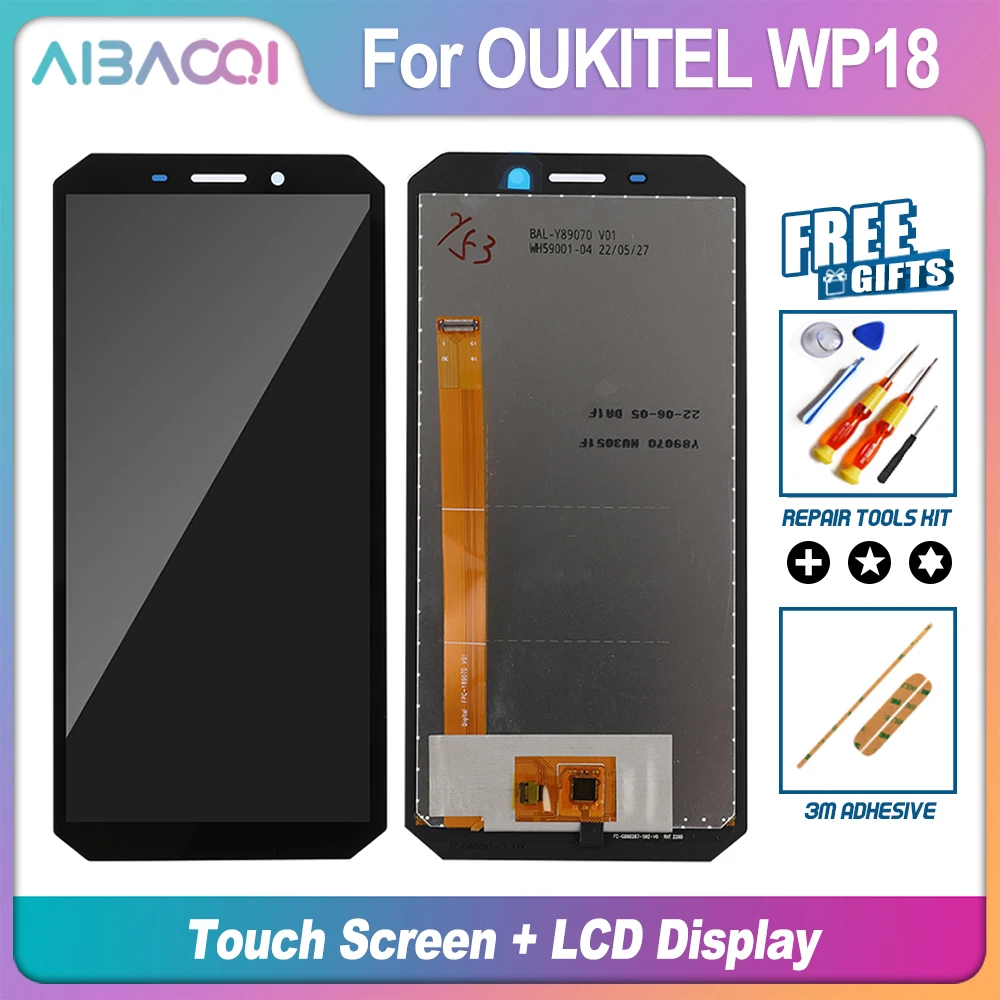 AiBaoQi 100% Original For OUKITEL WP18 WP18 Pro WP19 WP19 Pro WP20 WP20 Pro WP32 Touch Screen + LCD Display Assembly