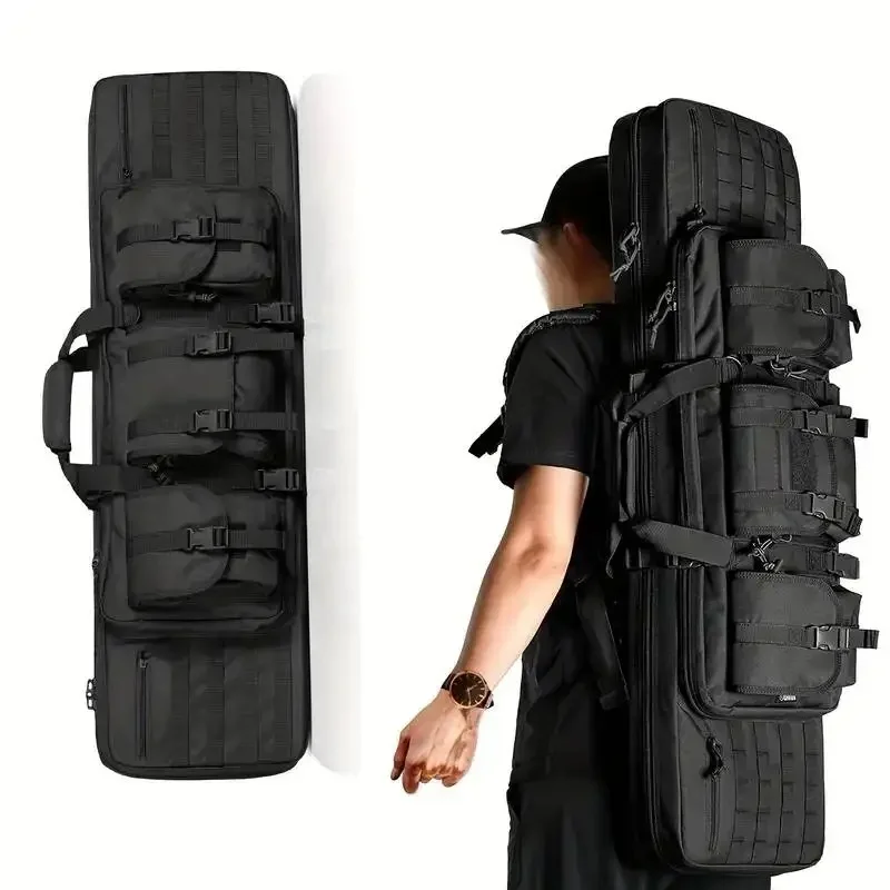 Torba taktyczna na broń o długości 93cm / 118cm / 142cm, duża torba transportowa na broń, pokrowiec ochronny na broń, kabura na broń do airsoftu i paintballa, torba sportowa. (Tan 93cm) — Zdjęcie 2 z 2