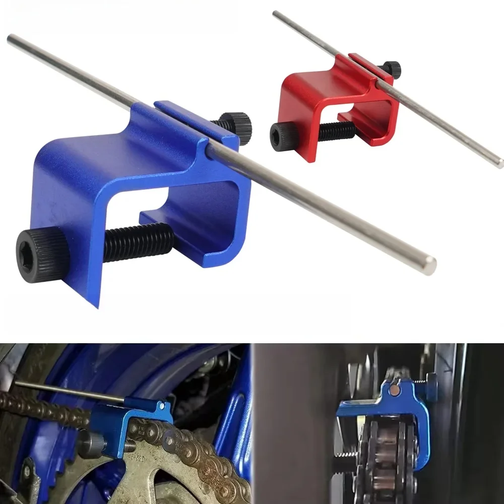 AliExpress Black Works Racing Chain Alignment Tool SuitableQuick Accurate Alignment Tool Universal For Motorcycle ATV Bike Sprocket Sport Dirt Bike Red/Blue