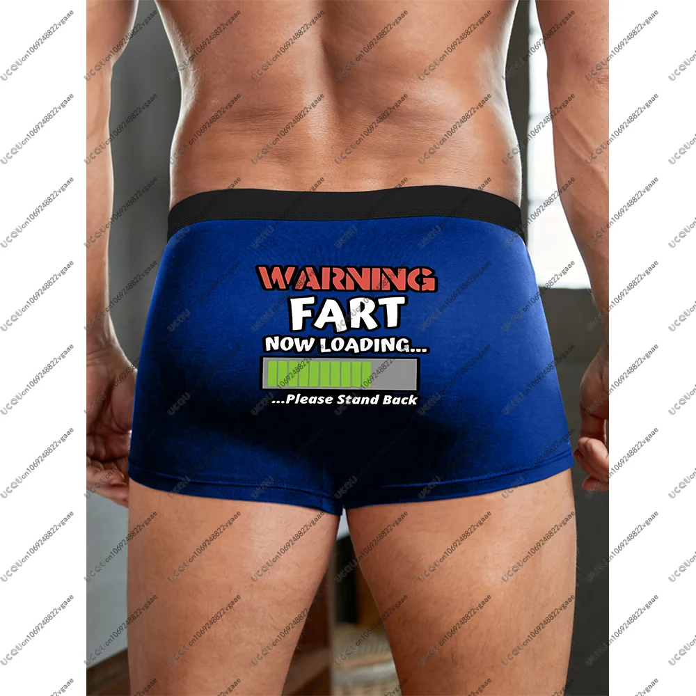 

[Забавные трусы-боксеры] Юмористические мужские эластичные трусы-боксеры «FART LOADING», удобная посадка, которую можно стирать в машине, повседневное нижнее белье, мягкое