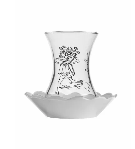 

Decorative Patterned Tea Cup, Handmade Glass Cup, Special Design Glass Cup Set of 6