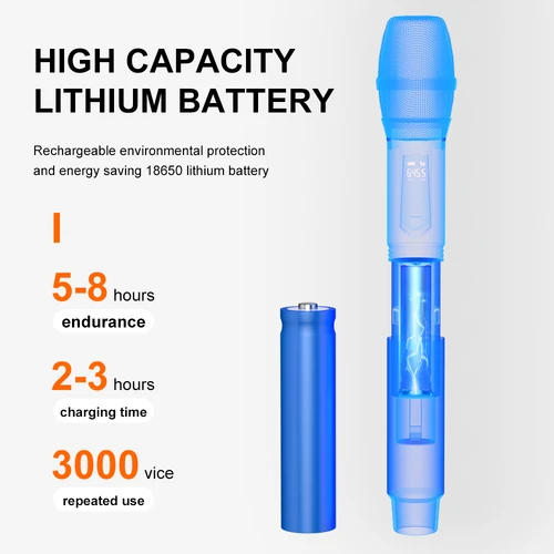 Imagen 2 del producto Micrófono inalámbrico G-MARK X220U micrófono de Karaoke UHF con receptor de batería de litio recargable funciona 5 horas para altavoces