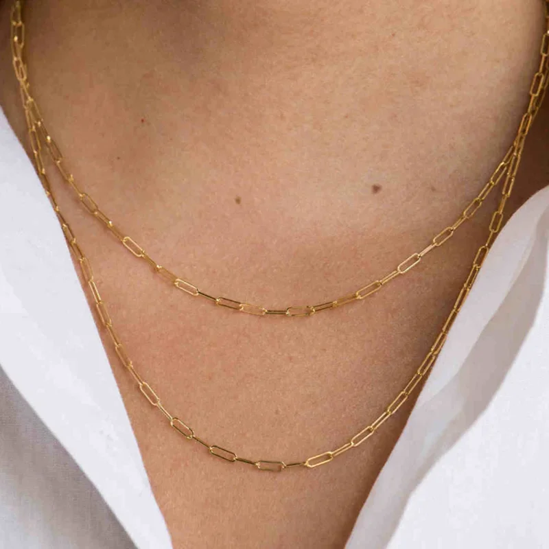 14K złoty wypełniony naszyjnik ręcznie robiony złoty Choker Boho Chain Collier Femme Kolye Collares damska biżuteria naszyjnik dla kobiet — zdjęcie 2