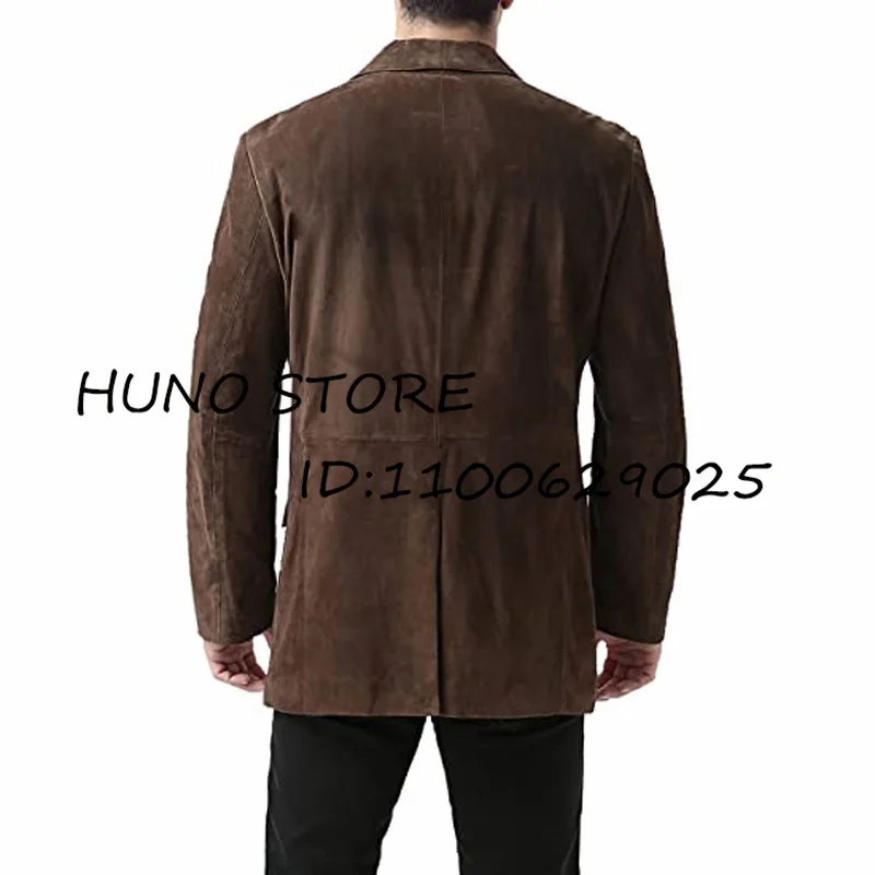 Men\'s Suede Jacket With Single Breasted Slim Fit Suitable for Business Fashion and Leisure Men Spring Jackets Man Dress Up Suit