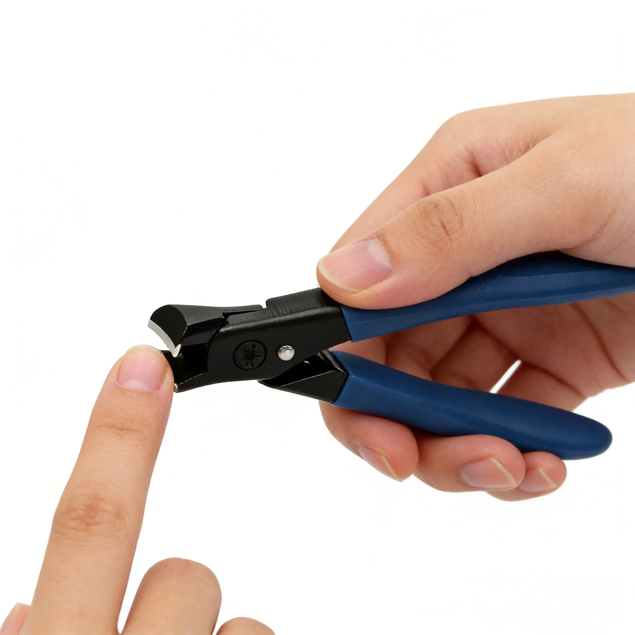 Coupe-ongles en métal bleu à grande ouverture, outil ergonomique anti-éclaboussures, facile à saisir et sans effort pour les ongles épais/dur, 1 pièce