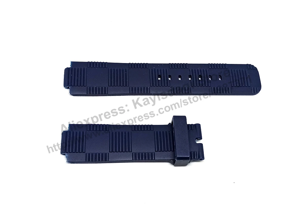 12mmx21mm Navy Blue HQ Rubber Watch Band Strap Compatible For LV Tambour Series