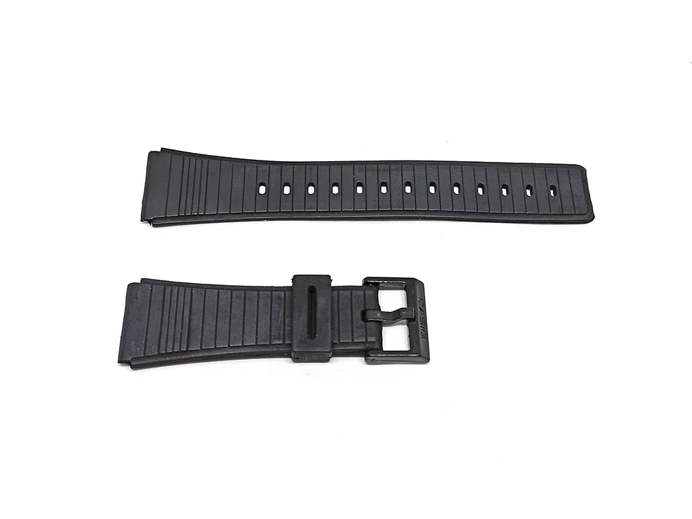 Fits/For Casio DataBank DBC-60 , DBC-61 , DBC-62 , DBC-80 , DBX-102 , DCC-32 , SDB-610 - 22mm Black Rubber Replacement Watch Ban