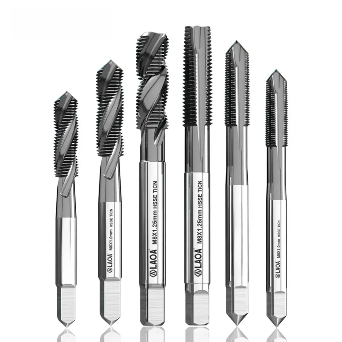 LAOA 1pc Spiral Taps Cobalt titanium-plated Machine Taps Apex Tapping Thread M3 M4 M5 M6 M8 Stainless Steel Special Purpose