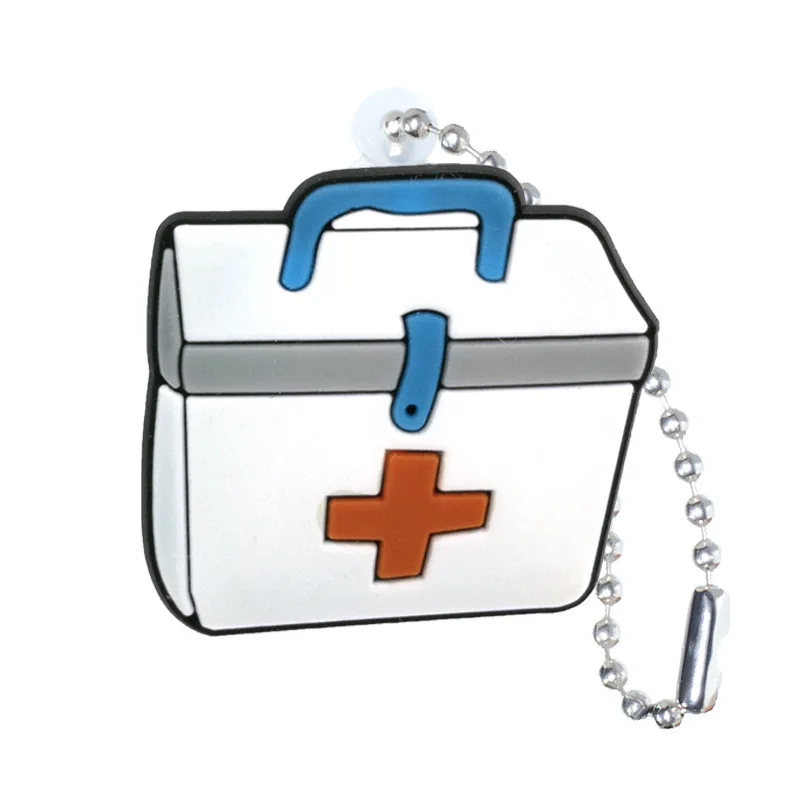 20Pieces Medical Nurse stethoscope Love Keychain Cartoon PVC Soft Rubber Keychain Car Keychain Bag Pendant Accessories