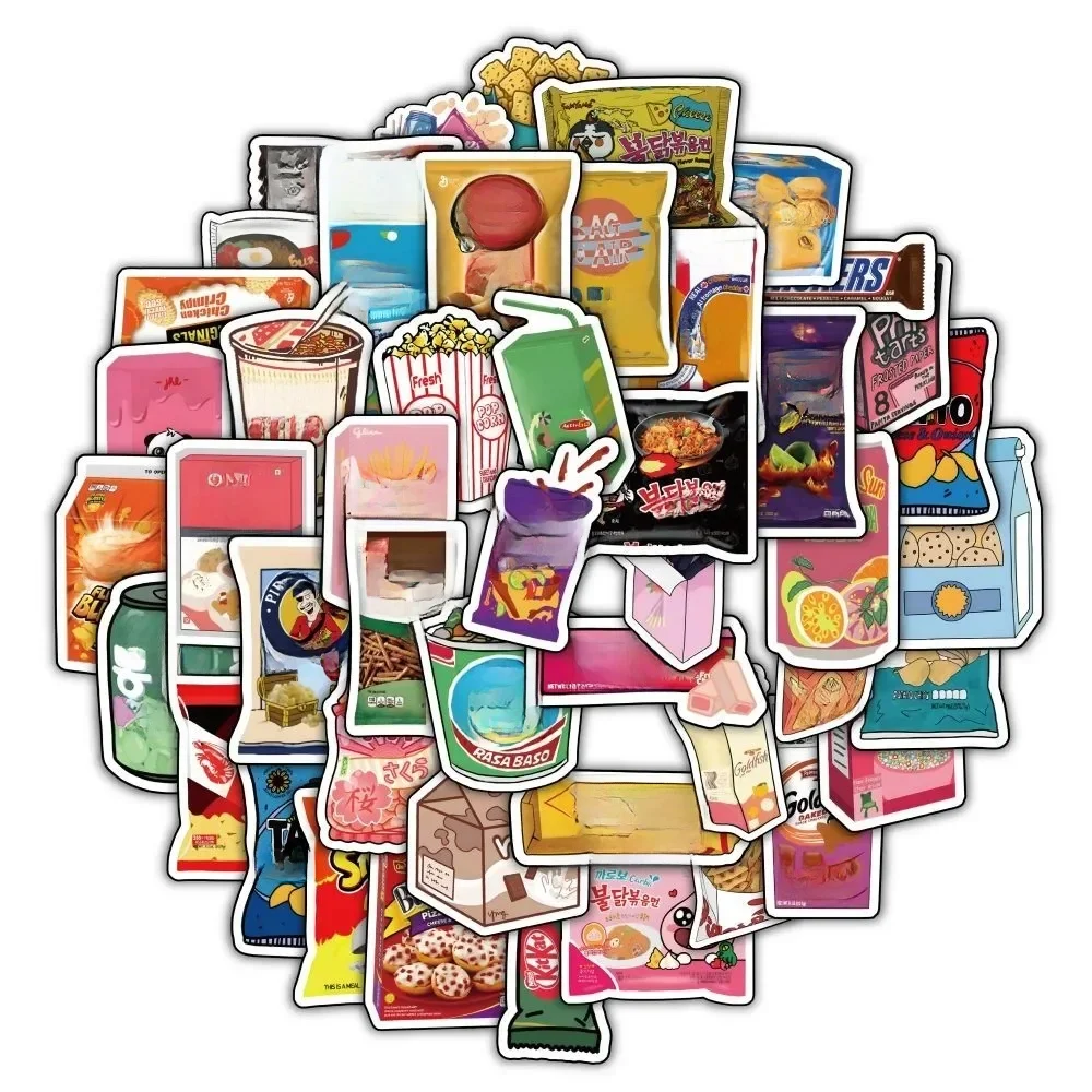 AliExpress NONE 59PCS Classic Snacks Graffiti Stickers for Bicycle Hand Account Pencil Case Decals LanLanStickersWorld