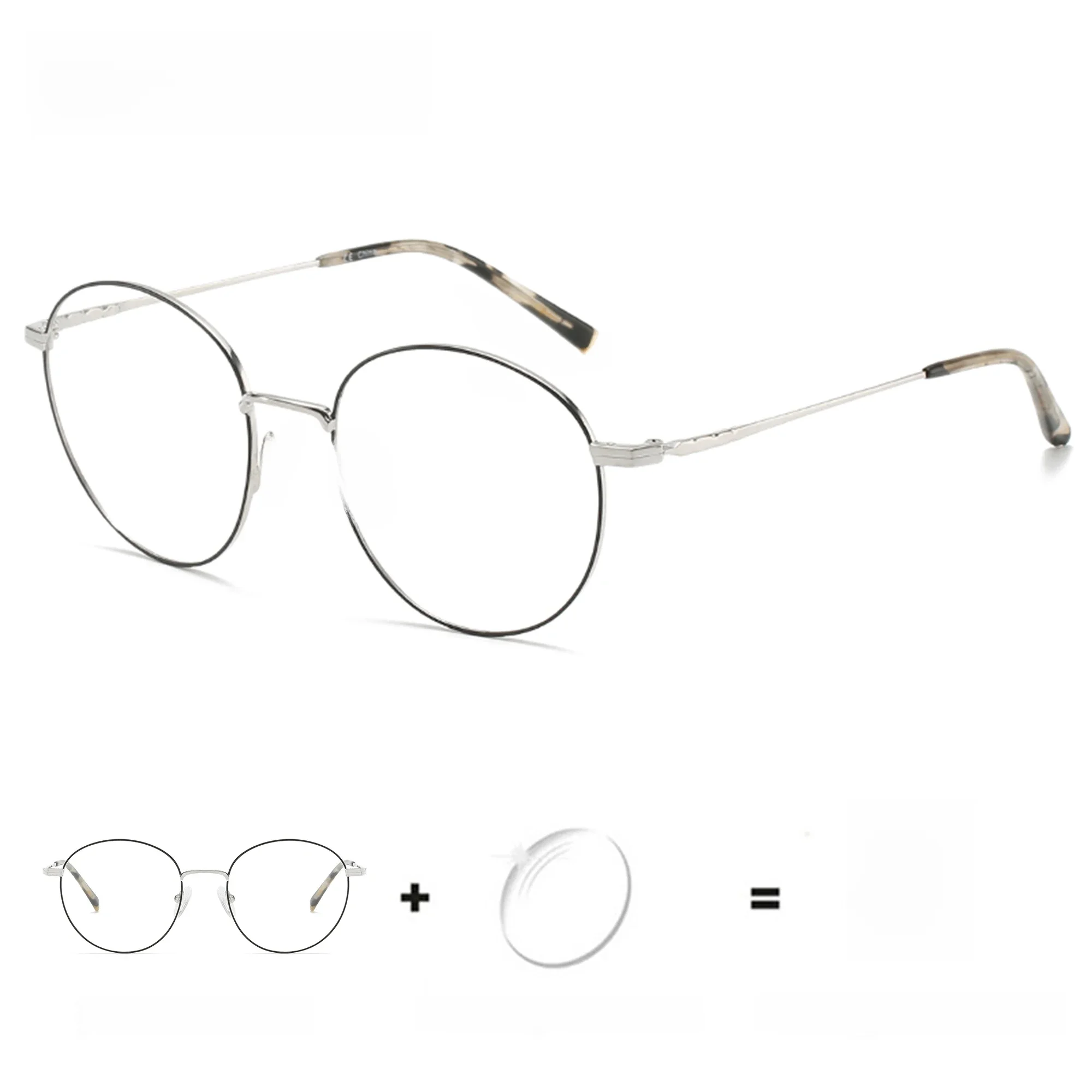 ZENOTTIC Pure Titanium Vrouwen Ronde Bril Custom Anti-Blue-Ray Meekleurende Bijziendheid/Verziendheid Optische Brillen - afbeelding 2