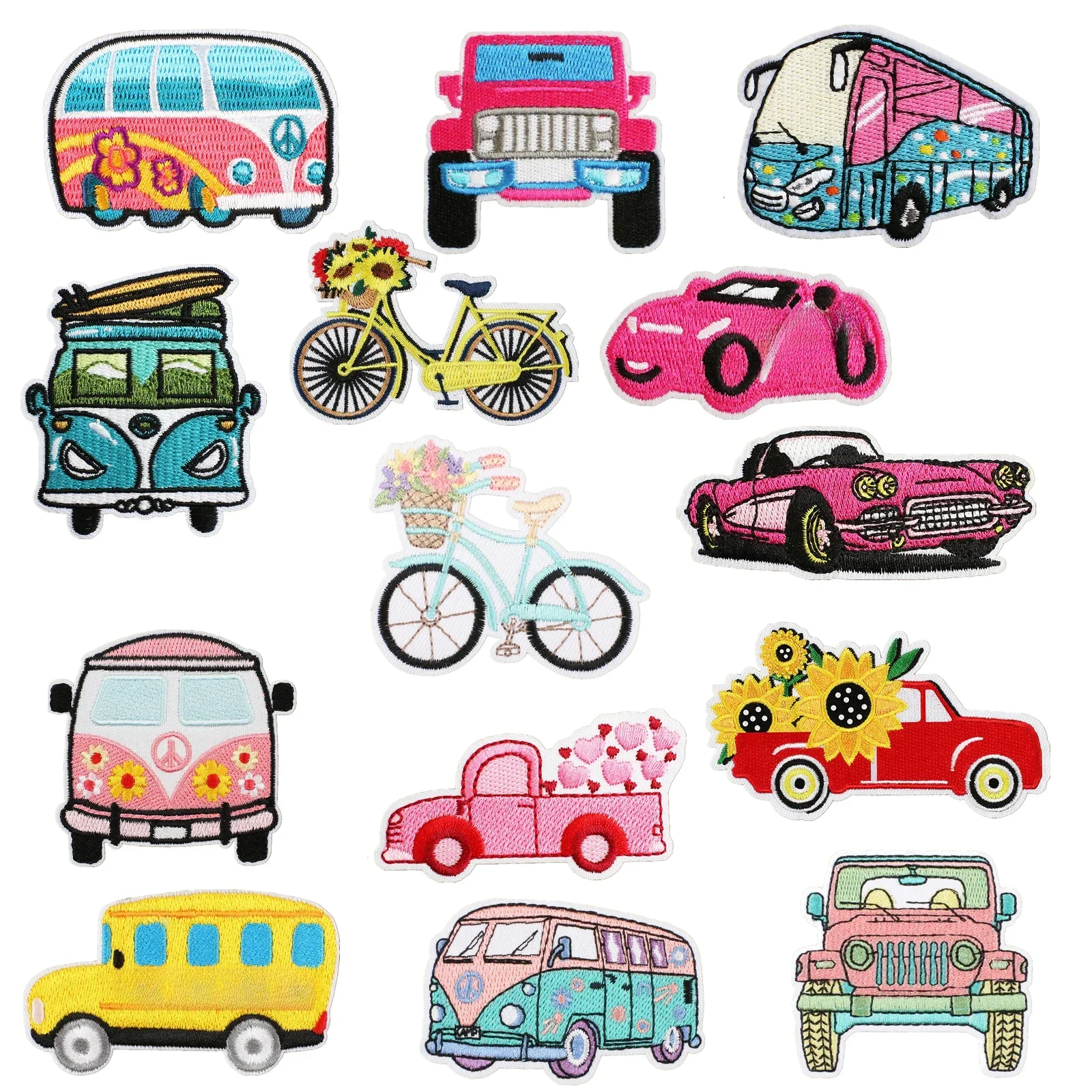 AliExpress Cute Cartoon Car Motorcycle Bicycle Emblem Clothing Accessories Badge Sticker Embroidered Embroidery