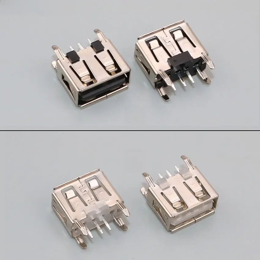 ChengHaoRan 10 sztuk nowy typ A płaski kąt 180 stopni żeńskie złącze USB PCB gniazdo USB wtyczka typu jack — zdjęcie 2