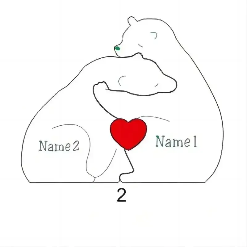 Rompecabezas De Osos De Madera Personalizado, Bloques Familiares Con Nombres De Bebes Regalo Familiar Para Nuevas Mamas Abuelas Regalo Unico Del Dia De La Madre Kolnpb008