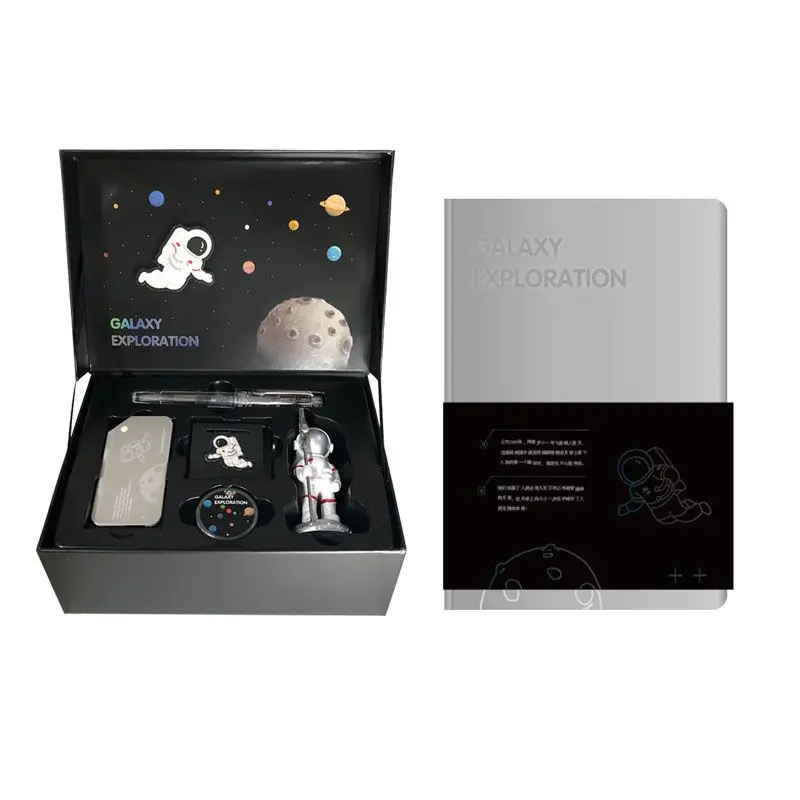 Universe Galaxy Exploration Stationery Gift Box Hand Ledger Astronaut Student Ledger Notebook Set Gift