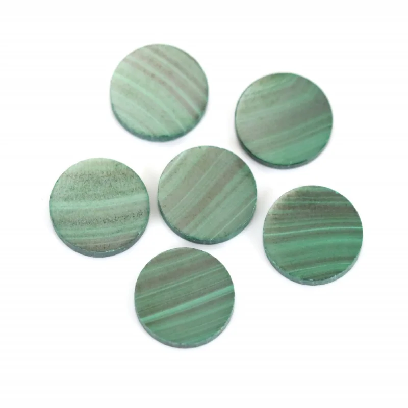 5pcs Malachite Cabochons Disc Flat Round Shape 12/20mm Genuine Natural Stone For jewelry Making Craft Ring Earrings DIY Pendant