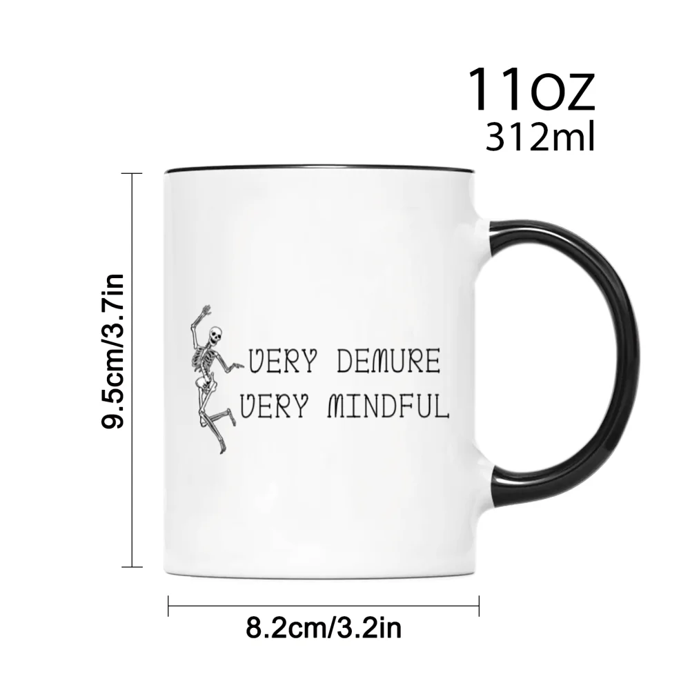 2 pcs, 3A grade, 11 oz, 330 ml Coffee cup, very demure very mindful mug Ceramic, Birthday Halloween