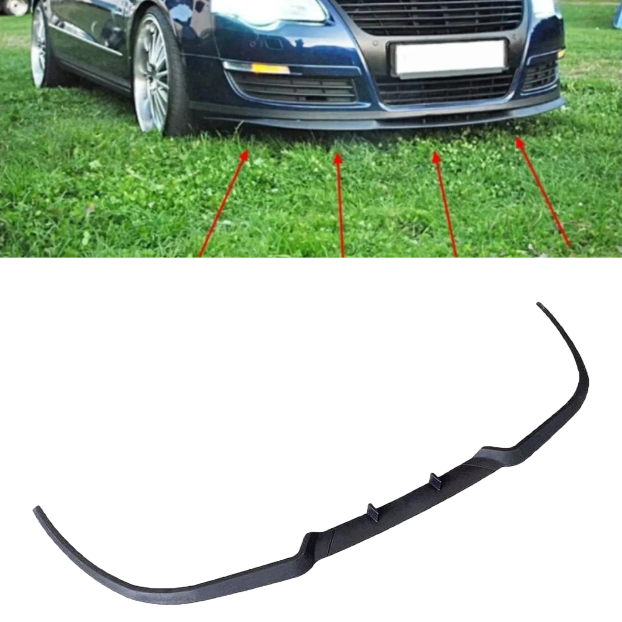 For Volkswagen Passat B6 CUPRA R FRONT SPOILER FRONT BUMPER LIP Spoiler lip universal 3pcs body kit Sport lip tuning Protector