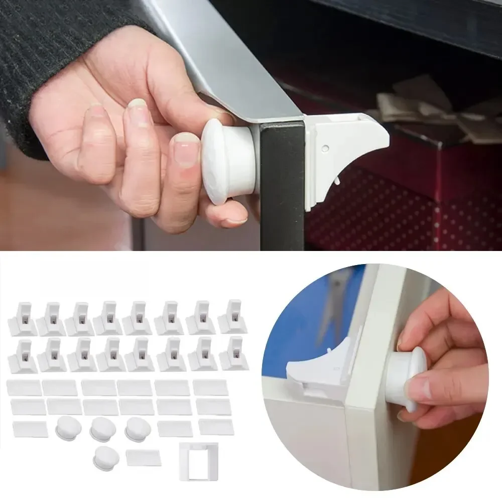 Babyveiligheidsslot Onzichtbaar slot Kinderbeveiliging Lade Klink Kastdeur Magnetisch kinderveiligheidsslot Limiter Kinderbescherming - afbeelding 2