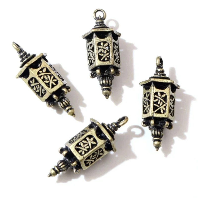 35x12mm 3 sztuk Antique Bronze Plated latarnia ręcznie robiony wisiorek: DIY dla bransoletki necklace-Q4-27 — zdjęcie 2
