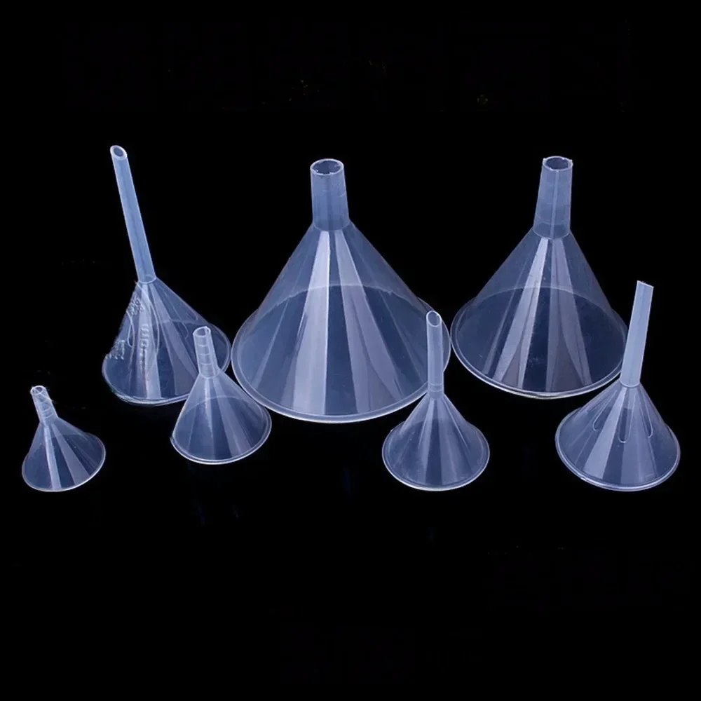 50mm 60mm 75mm 90mm 120mm 150mm krótki trzonek długa łodyga plastikowy lejek do kuchni laboratorium długa łodyga — zdjęcie 2