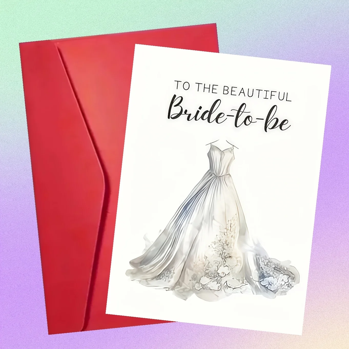 Hochwertige Papier-Hochzeitskarte 'Wunderschöne Braut' Geeignet für Brautparty, Hochzeitstag, Geburtstag