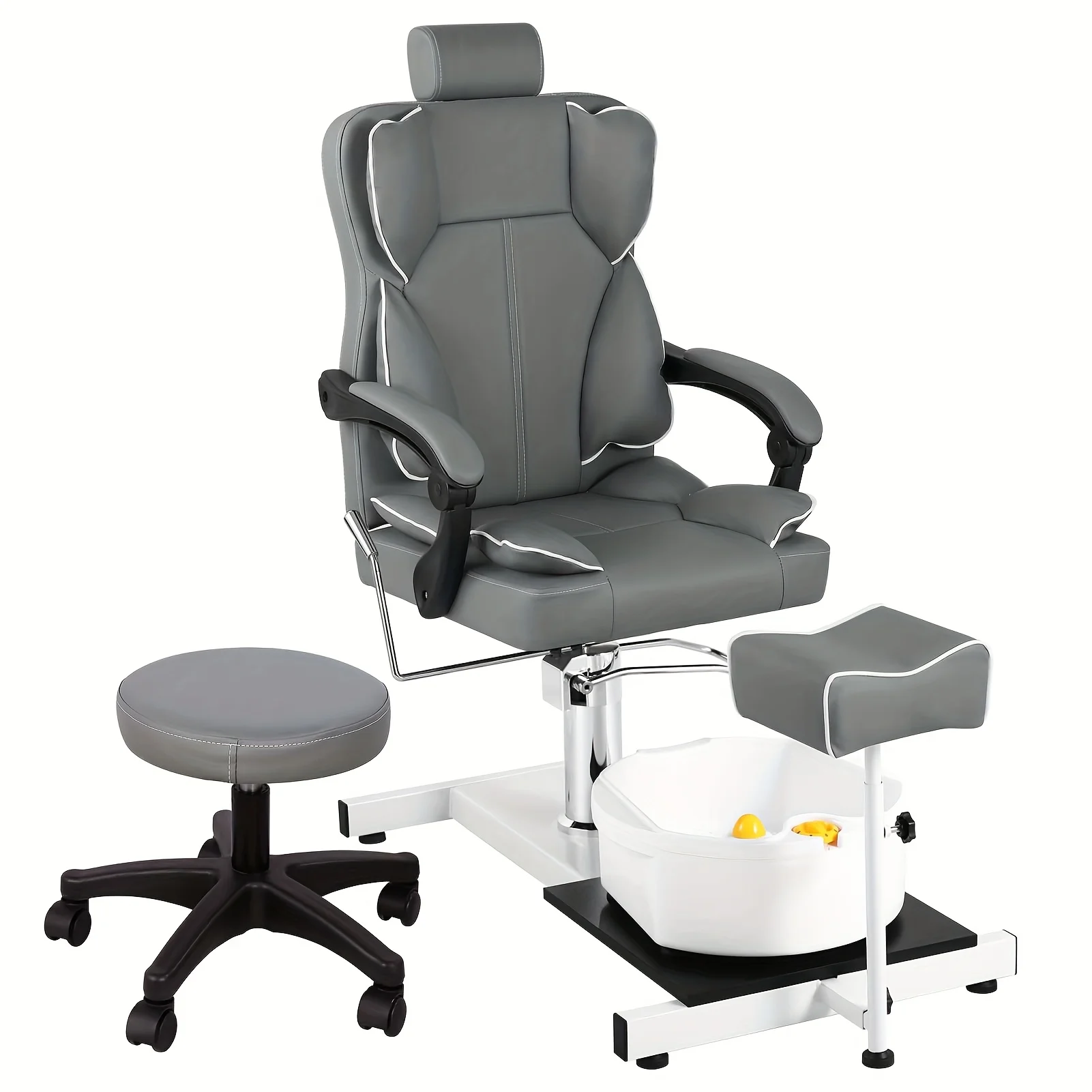 كرسي سبا للقدمين، أريكة صالون الأظافر مع حوض حمام القدم، كراسي باديكير مع رفع هيدروليكي ودوران 360 درجة، أثاث