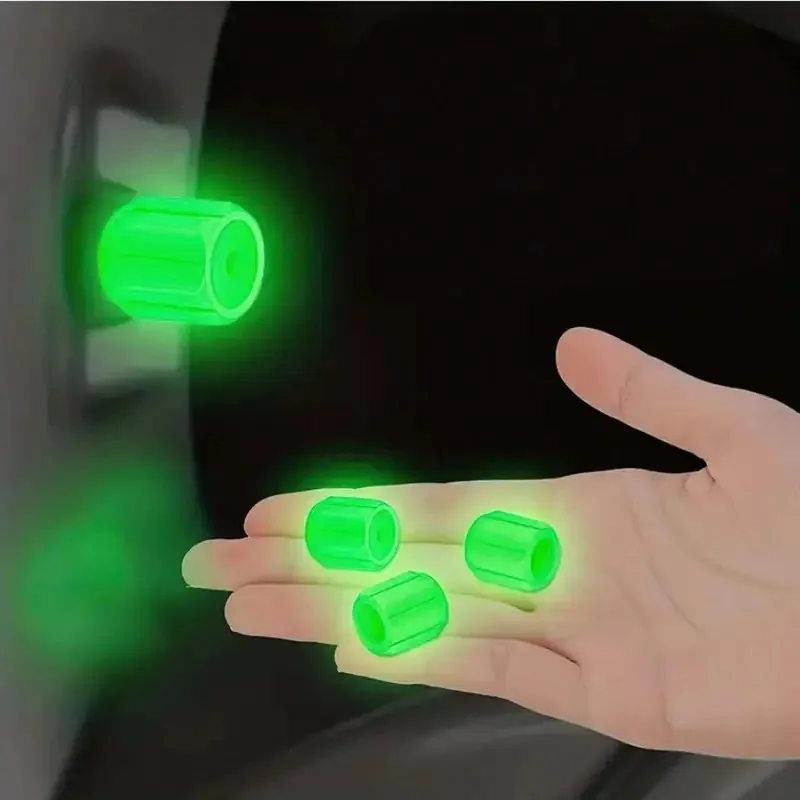 4 Piece Luminous Tire Valve Cap, Suitable for Motorcycle and Car Accessories, Night Riding Safety and Tire Protection #5