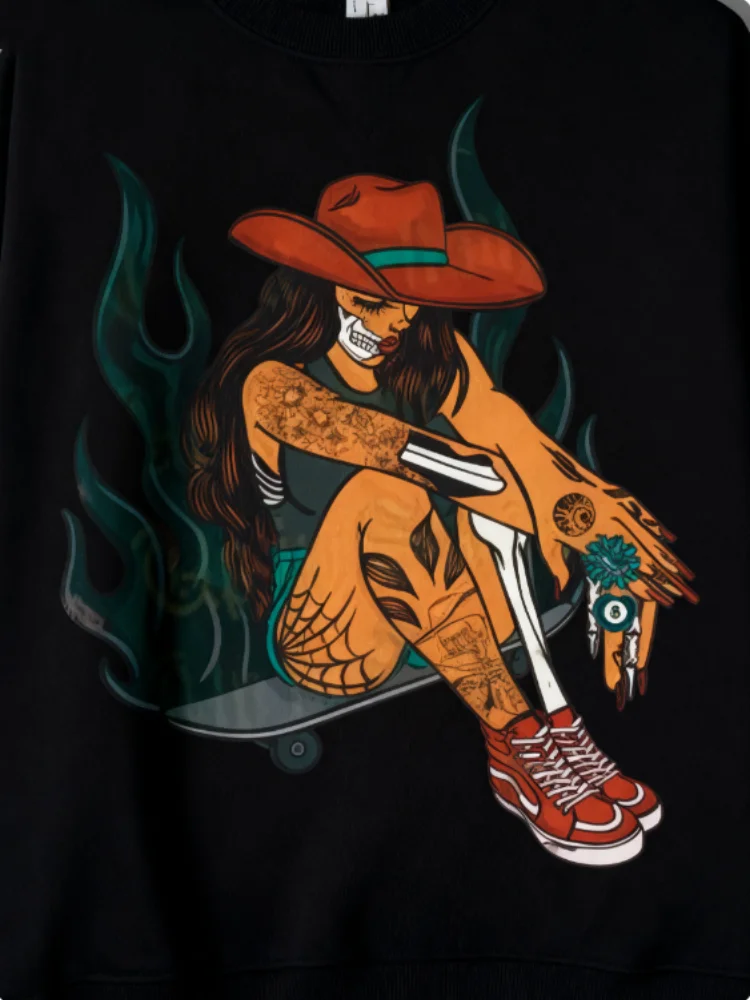 سويت شيرت بقلنسوة من القطن، موسيقى الريف، راعية البقر الغربية، رعاة البقر الغربية، ملابس الفتيات الأمريكية الغربية، بلوفر بقلنسوة للجنسين