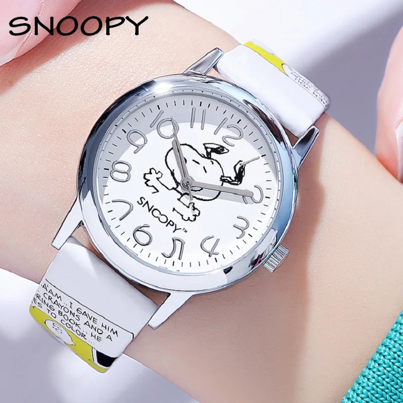 Snoopy Original Children Fashion Casual Cute Sport Quartz Wristwatches Dog Cartoon Boys Girls Student Kids Gift Clock Waterproof