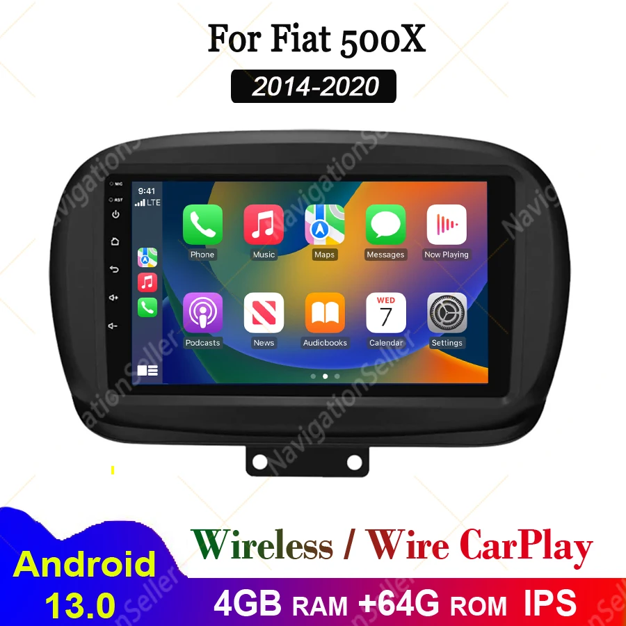 أندرويد شاشة تعمل باللمس فيات 500X 2014-2020 اللاسلكية CarPlay أندرويد السيارات راديو ستيريو رئيس وحدة نظام تحديد المواقع والملاحة كاميرا الوسائط المتعددة