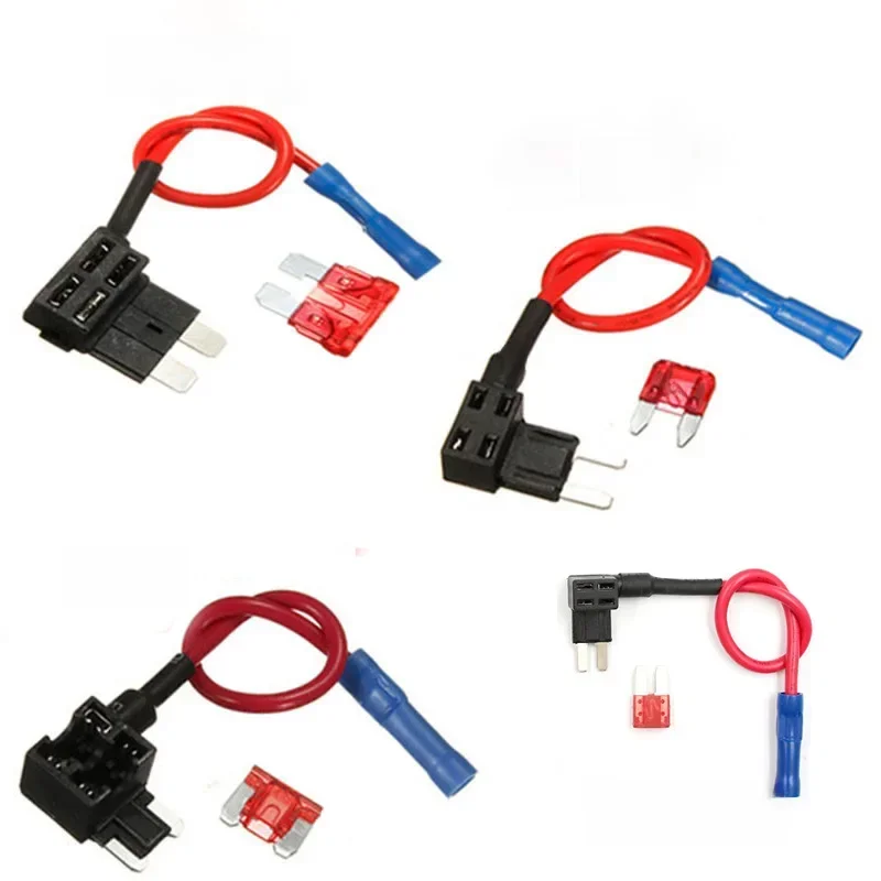5 sztuk/10 sztuk 12V MINI mały średni rozmiar uchwyt bezpiecznika samochodowego dodatkowy obwód Adapter do kranu Micro Mini standardowy bezpiecznik płaski ATM — zdjęcie 2