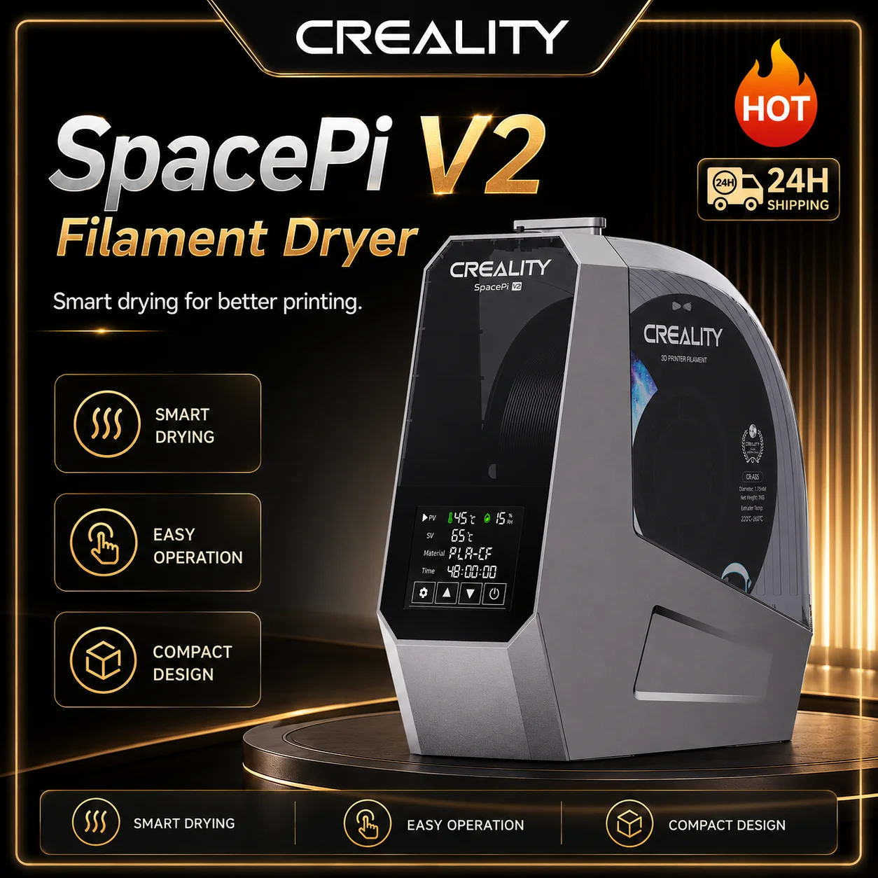 【アナ】CREALITY フィラメント乾燥機 1Kg用 Creality Space Pi フィラメント乾燥機 360 ° 熱風加熱 1KG 3D