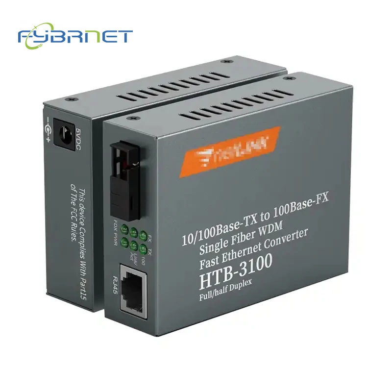 1 Pair HTB-3100 Optical Fiber Single Fiber Converter SC 10/100M Single Mode Single Fiber transceiver media converter