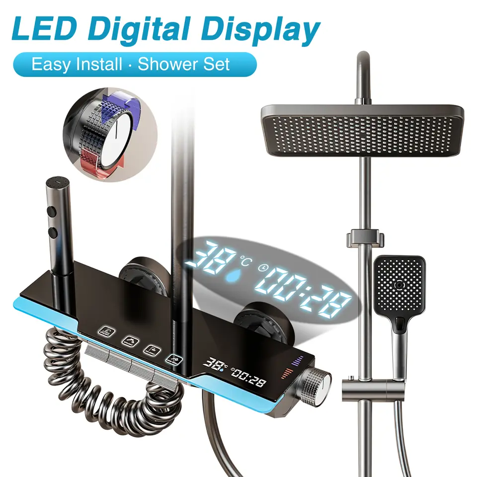 CONJUNTO DE DUCHA CON PANTALLA LED