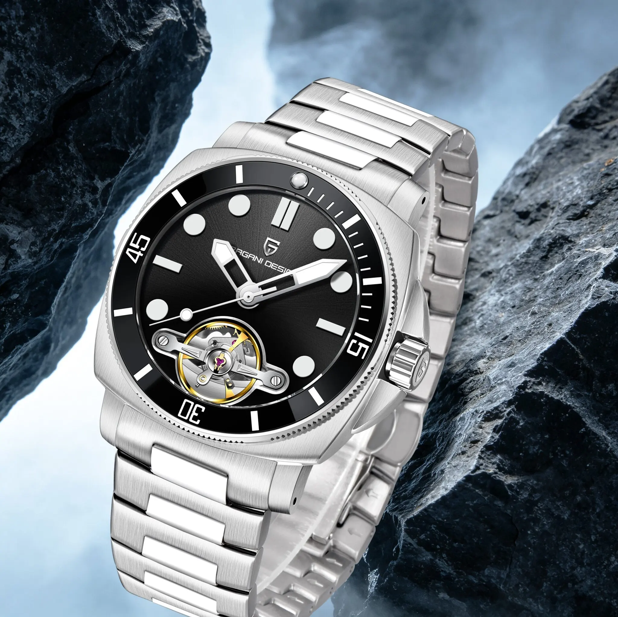 PAGANI DESIGN Affordable‑Luxury Men's Automatic Mechanical Watches Stainless Sapphire Luminous Business‑Sport Watch Reloj Hombre
