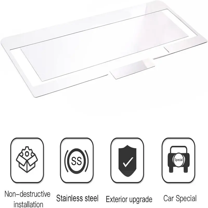 Kiểu Dáng Xe Ngoại Thất Xe Ô Tô Phụ Kiện Ốp Lưng Biển Khung Tranh Trang Trí Bộ Thép Không Gỉ Bạc Sáng Phù Hợp Với Hummer H2 2003-2009