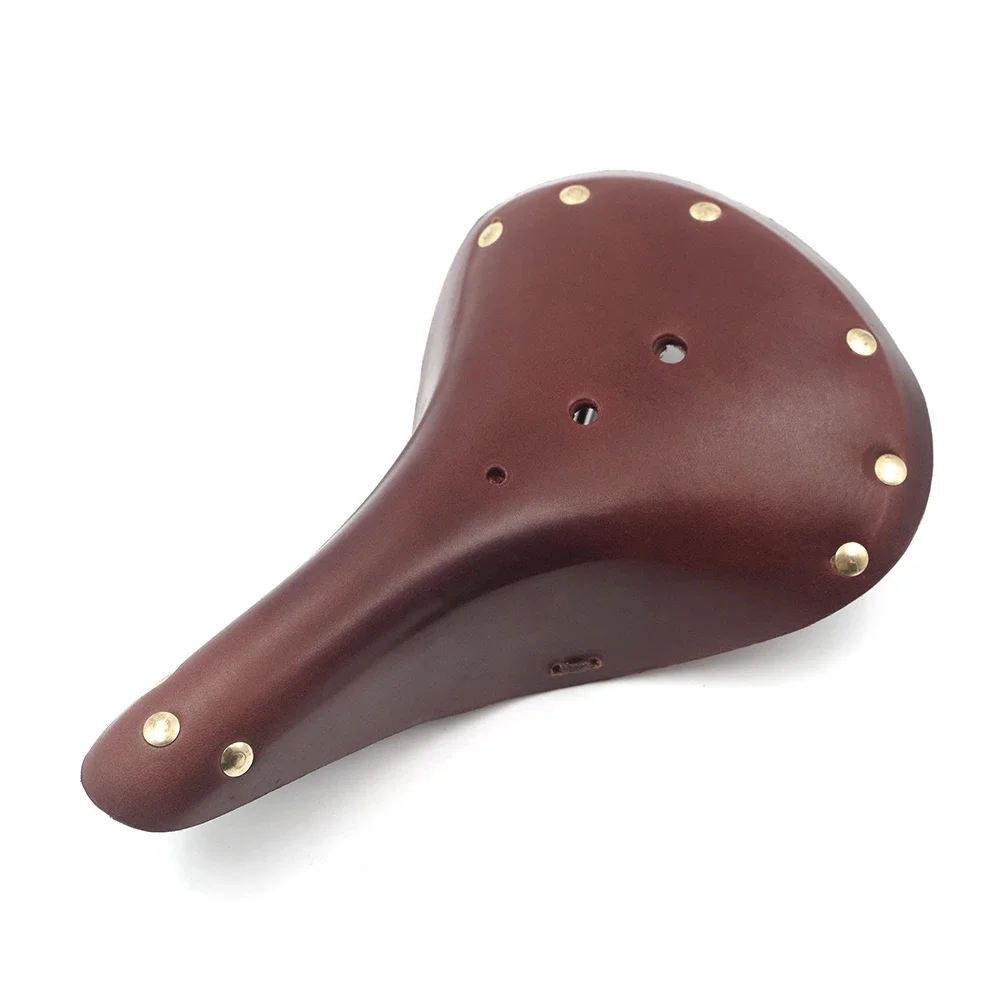 AliExpress NONE Soft Retro Bicycle Saddles Cushion Men Women Handmade Brown Wide Leather Bike Seat for Vintage City Cycling Bicycle Saddle Parts
