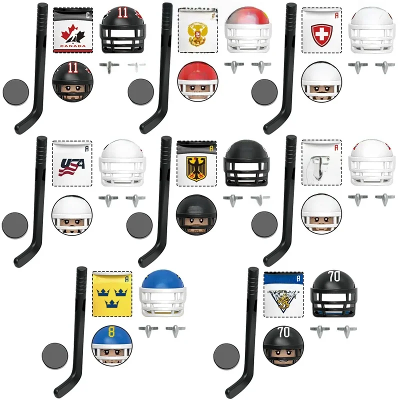 Blocs de modèle de l'équipe de Hockey sur glace G0164, ensemble de briques MOC, jouets cadeaux