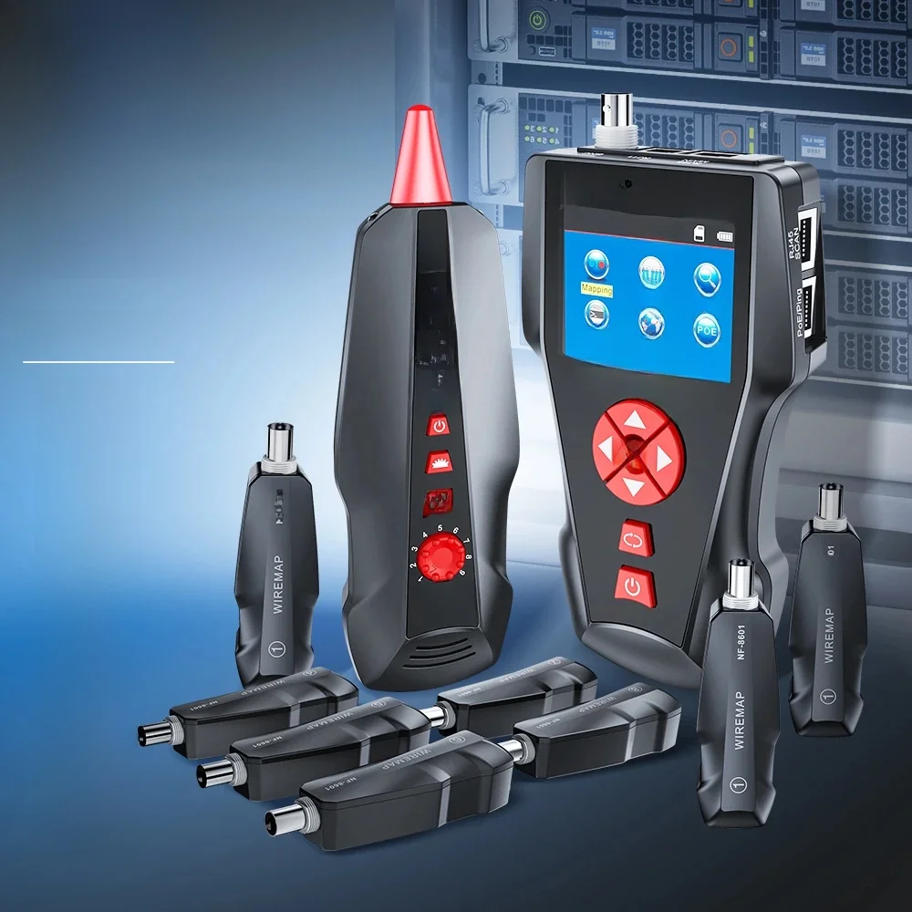 NOYAFA NF-8601W Tester długości kabla sieciowego Testery POE/PING Uniwersalny lokalizator linii z 8 szt. Zdalny lokalizator sieciowy linii — zdjęcie 2
