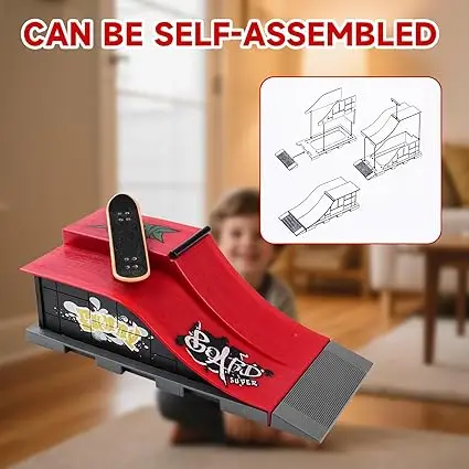 

Набор для фингерскейтбординга: рампа, аксессуары для тренировки пальцев, развивающие игрушки для развития моторики кончиков пальцев, 1 доска в комплекте