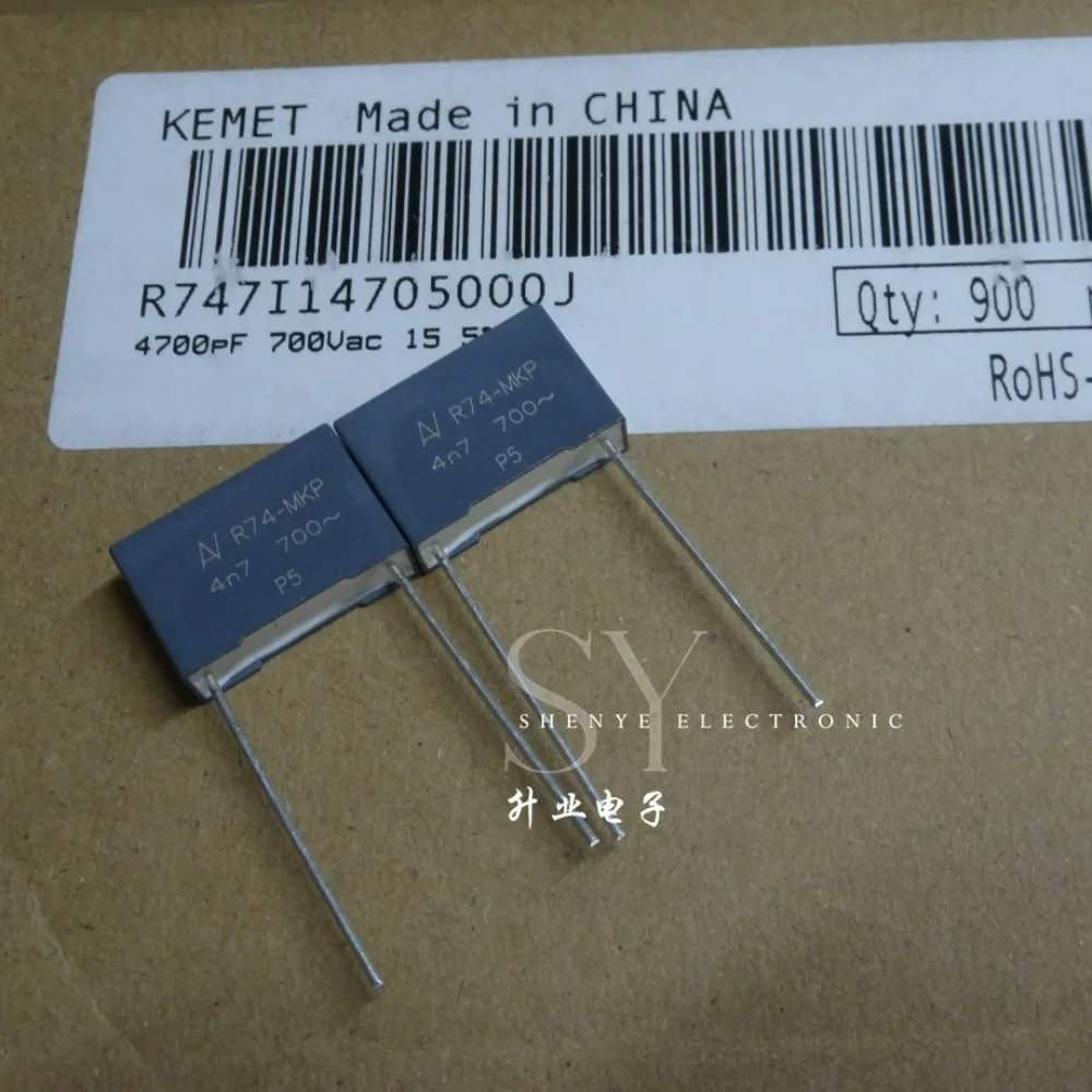10pcs/lot AV R74 MKP 0.0047uf 700VAC 4700pf 4n7 4.7n 472 J Brand New 15mm Film Capacitor R747I14705000J